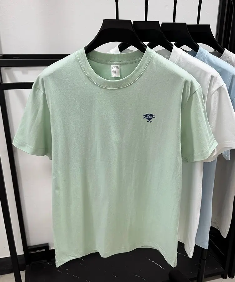 100% cotton high-quality short sleeve T-shirt men's fashion casual brand love embroidery summer new breathable round neck top