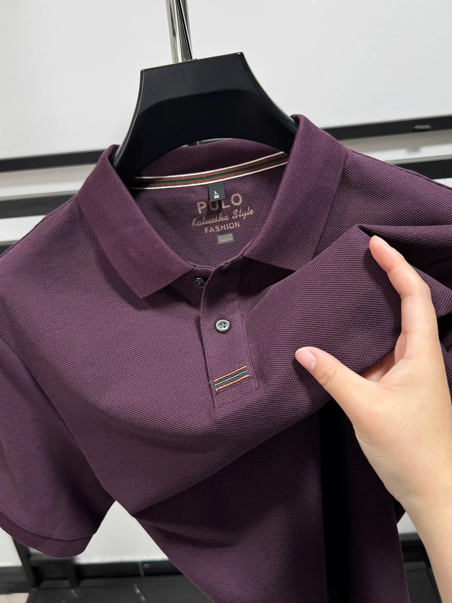 100% cotton men’s short sleeve polo shirt luxury trend brand simple casual comfortable summer new item solid color lapel T-shirt