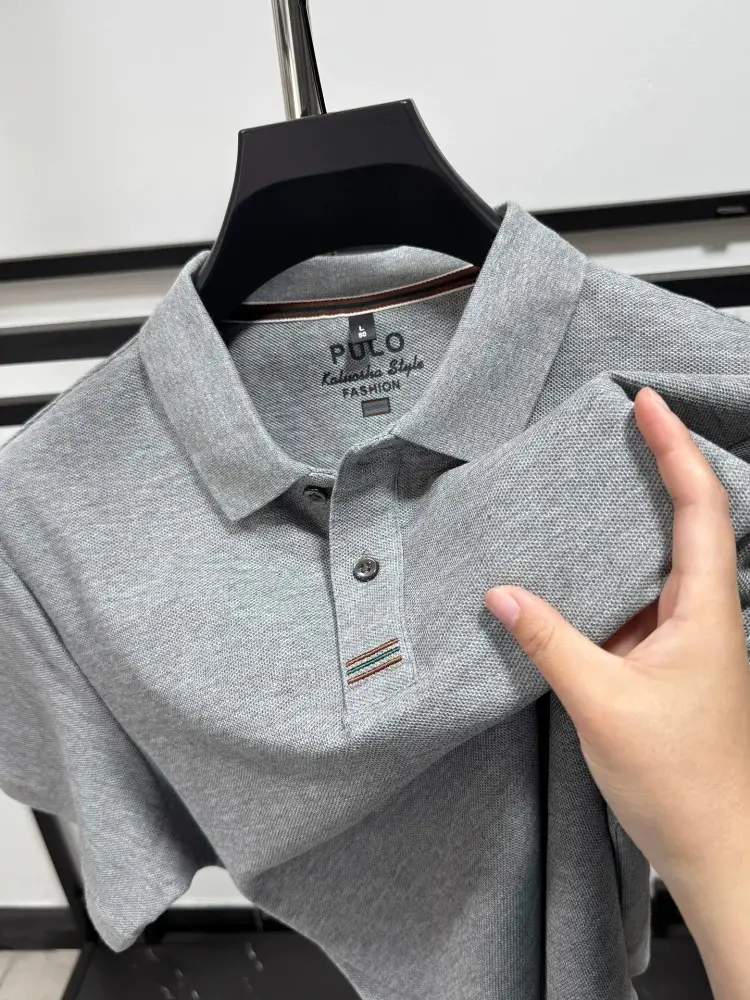 100% cotton men’s short sleeve polo shirt luxury trend brand simple casual comfortable summer new item solid color lapel T-shirt
