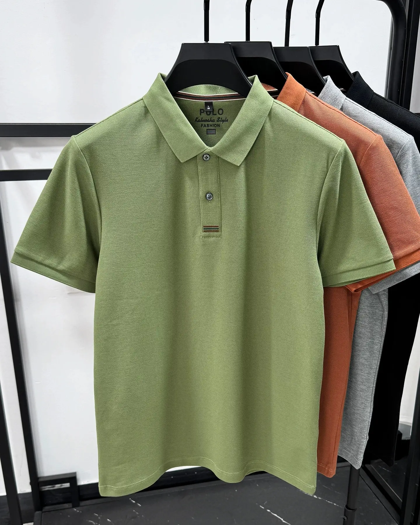 100% cotton men’s short sleeve polo shirt luxury trend brand simple casual comfortable summer new item solid color lapel T-shirt