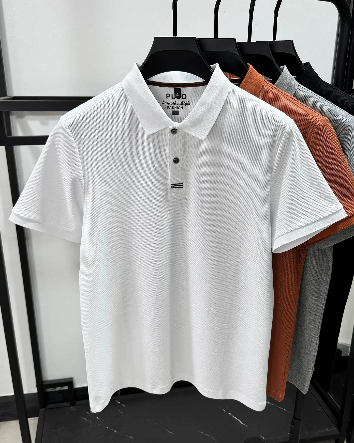 100% cotton men’s short sleeve polo shirt luxury trend brand simple casual comfortable summer new item solid color lapel T-shirt
