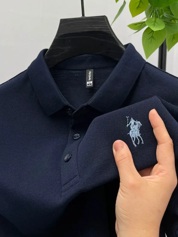 100% cotton men's polo shirt high-end brand pony embroidery fashion breathable short sleeve summer casual business Paul T-shirt