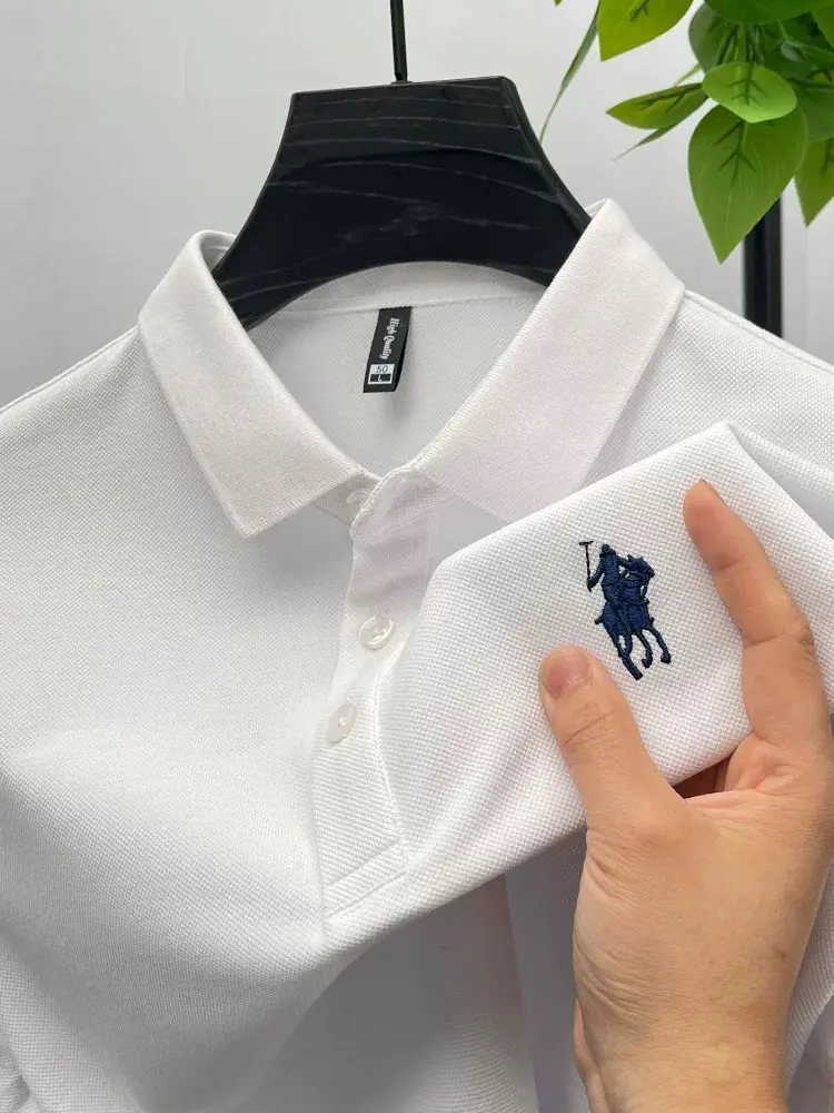 100% cotton men's polo shirt high-end brand pony embroidery fashion breathable short sleeve summer casual business Paul T-shirt