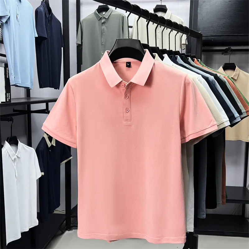 High end brand pony embroidered men's short sleeve polo shirt summer skin friendly comfort casual new fashionable lapel T-shirt