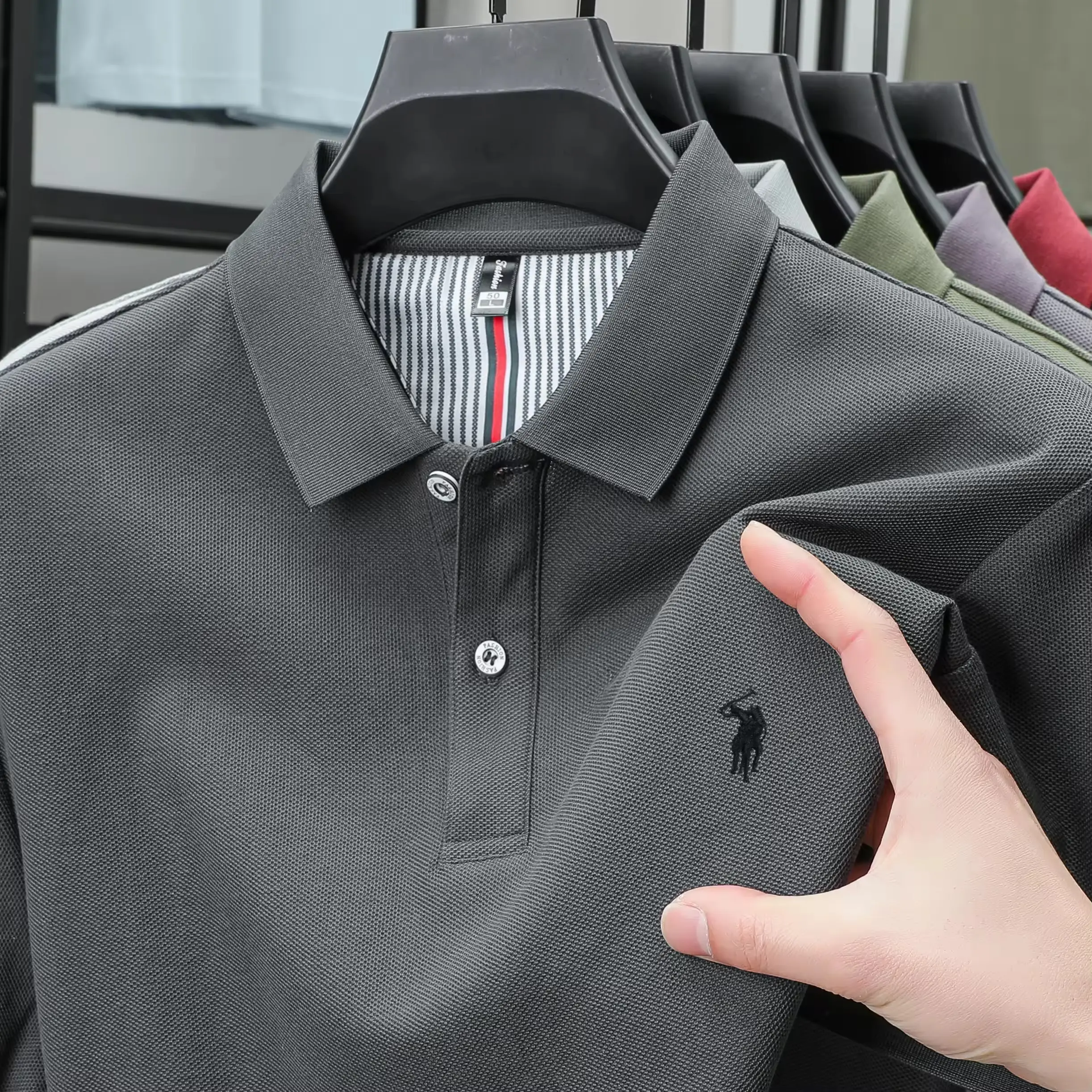 100% cotton men's polo shirt high-end brand pony embroidery fashion breathable short sleeve summer casual business Paul T-shirt