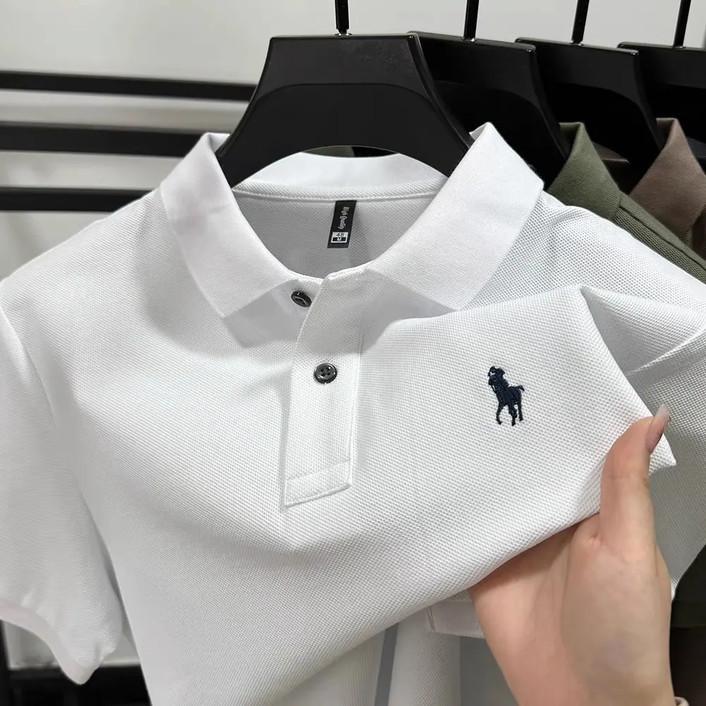 100% cotton high-quality short sleeve polo shirt brand Paul Pony embroidered lapel T-shirt business casual comfortable men wear