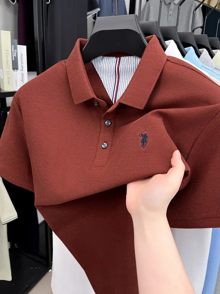 Luxury brand short sleeve 100%cotton men's polo shirt summer trend new Paul embroidery lapel T-shirt fashionable casual golf top