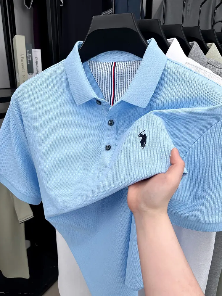 Luxury brand short sleeve 100%cotton men's polo shirt summer trend new Paul embroidery lapel T-shirt fashionable casual golf top