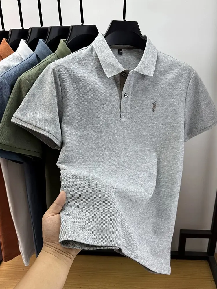 High end 100% cotton short sleeve polo shirt men's 2025 summer fashion designer brand Paul pony embroidery golf casual T-shirt