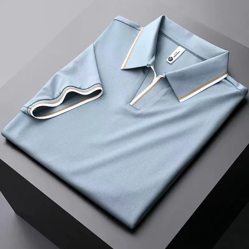 Light luxury high grade summer breathable POLO shirt Men's short sleeve 2024 new simple mature fashion casual T-shirt Men's wear