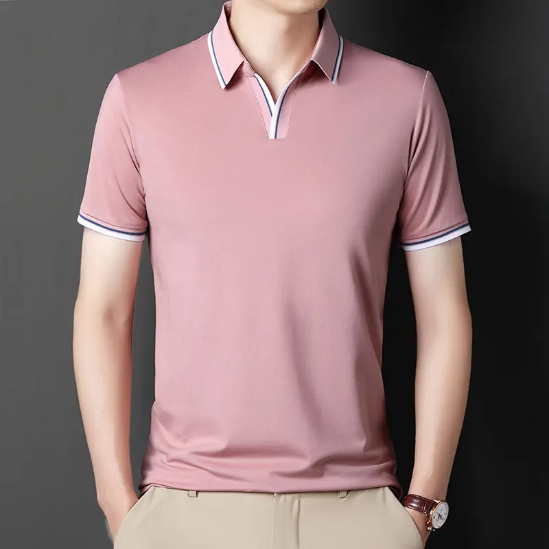 Light luxury high grade summer breathable POLO shirt Men's short sleeve 2024 new simple mature fashion casual T-shirt Men's wear