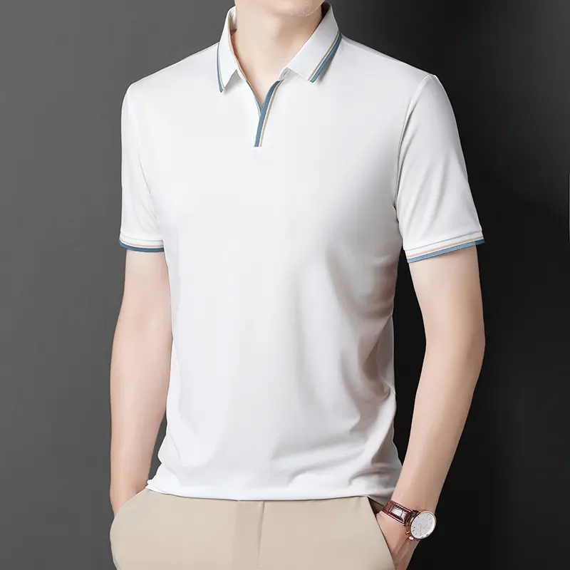 Light luxury high grade summer breathable POLO shirt Men's short sleeve 2024 new simple mature fashion casual T-shirt Men's wear