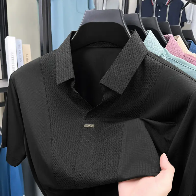 Personalized jacquard design POLO shirt high-end fashion brand short sleeve cool and breathable summer new casual men POLO shirt