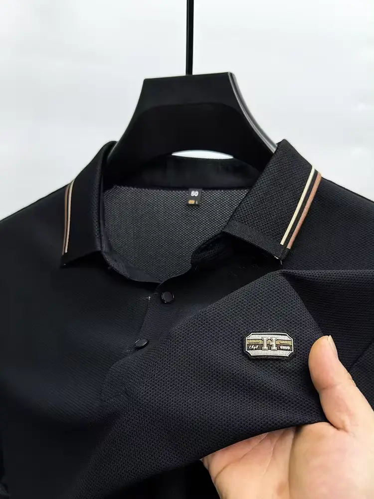 High end design badge printing short sleeve POLO shirt fashion brand men summer trend lapels casual T-shirt Comfortable cool top