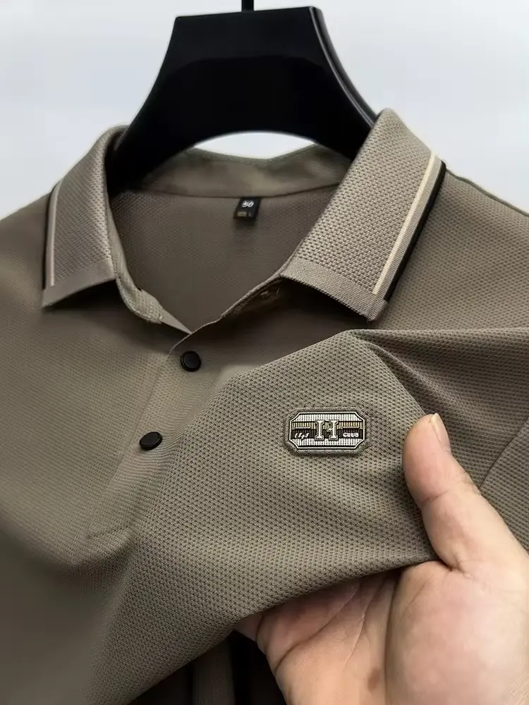 High end design badge printing short sleeve POLO shirt fashion brand men summer trend lapels casual T-shirt Comfortable cool top