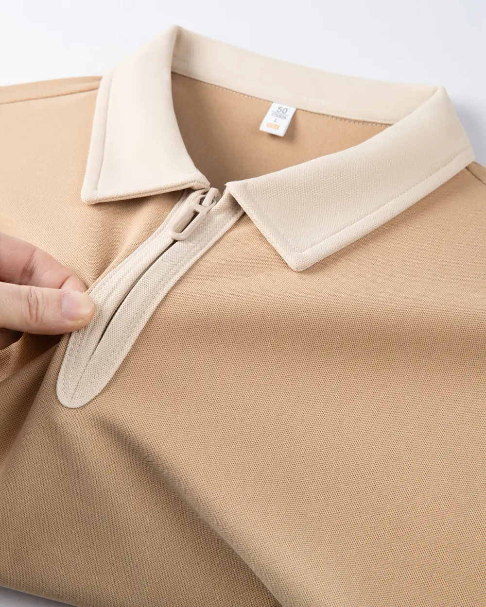 Personality half zipper fashion polo shirt summer short sleeve men's wear trend comfortable lightweight high-quality new T-shirt