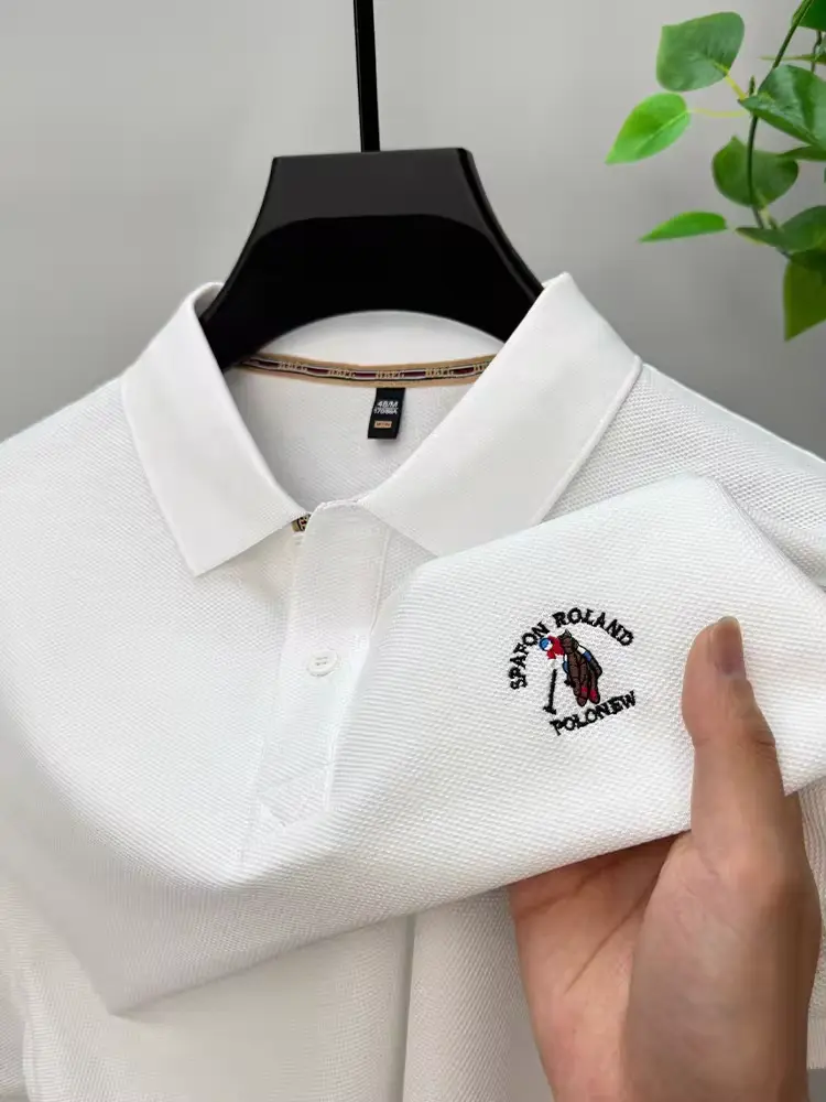 100% cotton short sleeve men's polo shirt summer high-end fashion hot selling pony embroidery soft golf casual brand T-shir