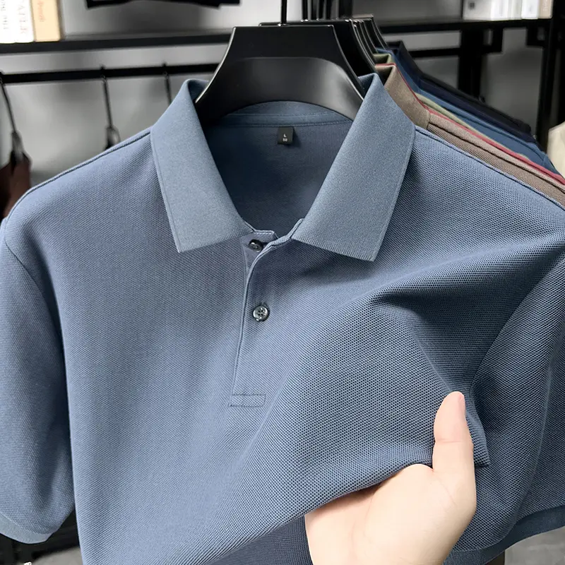 High quality 100% cotton short sleeve fashion polo shirt summer casual multi-color breathable lapel T-shirt business men's wear