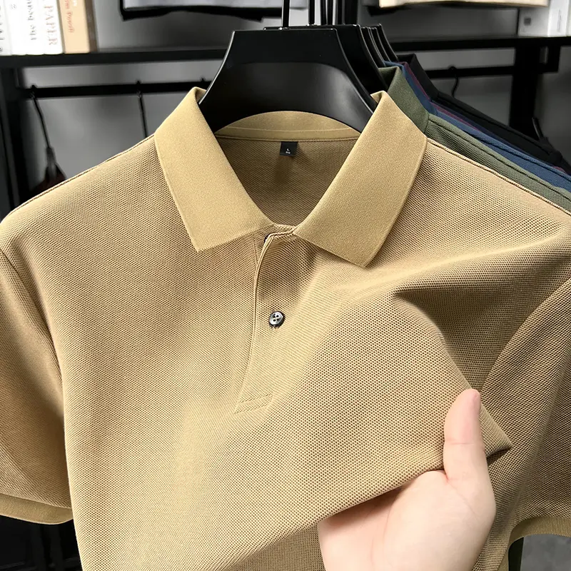 High quality 100% cotton short sleeve fashion polo shirt summer casual multi-color breathable lapel T-shirt business men's wear