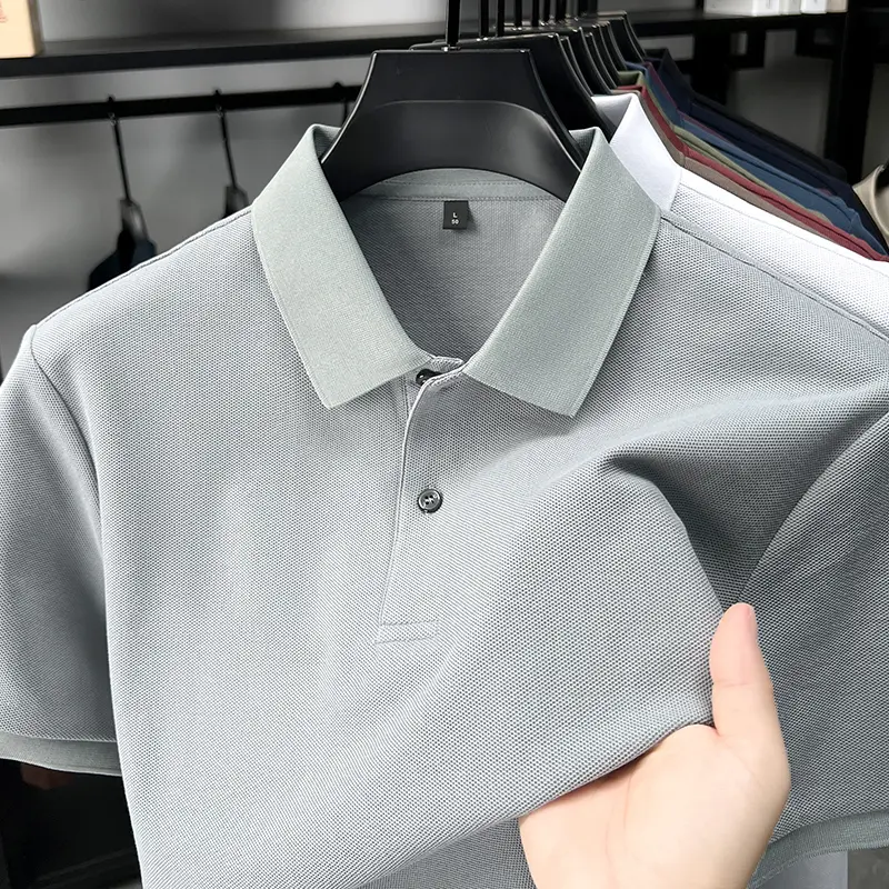High quality 100% cotton short sleeve fashion polo shirt summer casual multi-color breathable lapel T-shirt business men's wear