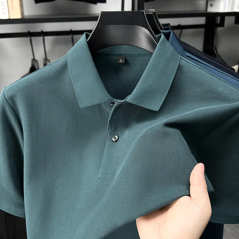 High quality 100% cotton short sleeve fashion polo shirt summer casual multi-color breathable lapel T-shirt business men's wear