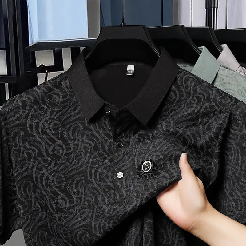 Designer brand letter embossed short sleeve polo shirt personalized fashion printing summer new trend T-shirt casual men's wear