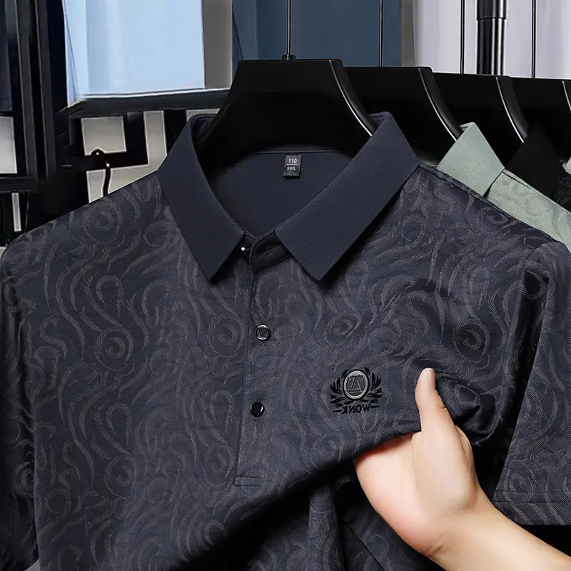 Designer brand letter embossed short sleeve polo shirt personalized fashion printing summer new trend T-shirt casual men's wear