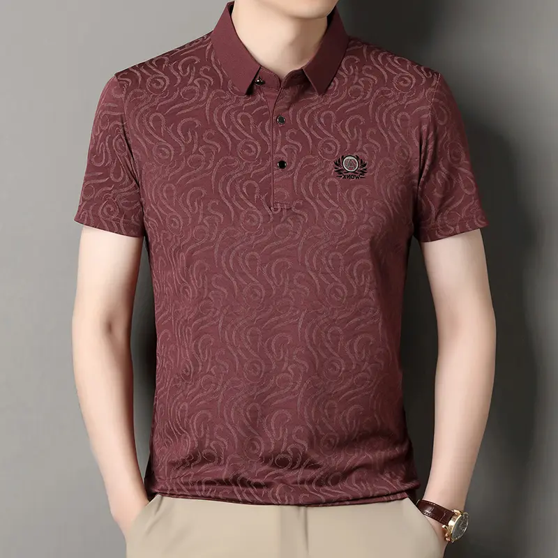 Designer brand letter embossed short sleeve polo shirt personalized fashion printing summer new trend T-shirt casual men's wear