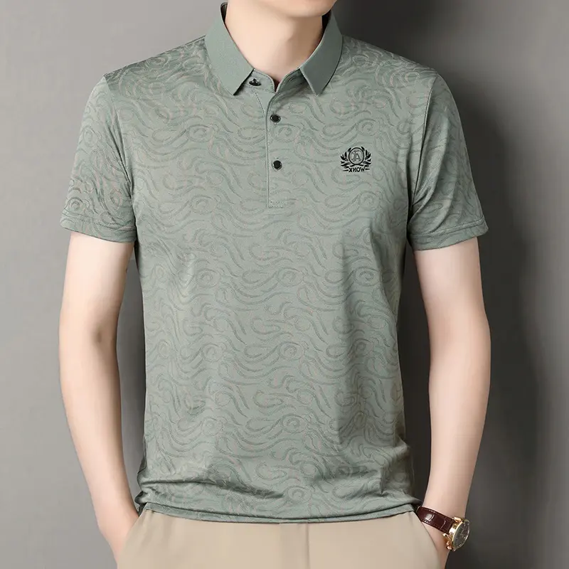 Designer brand letter embossed short sleeve polo shirt personalized fashion printing summer new trend T-shirt casual men's wear