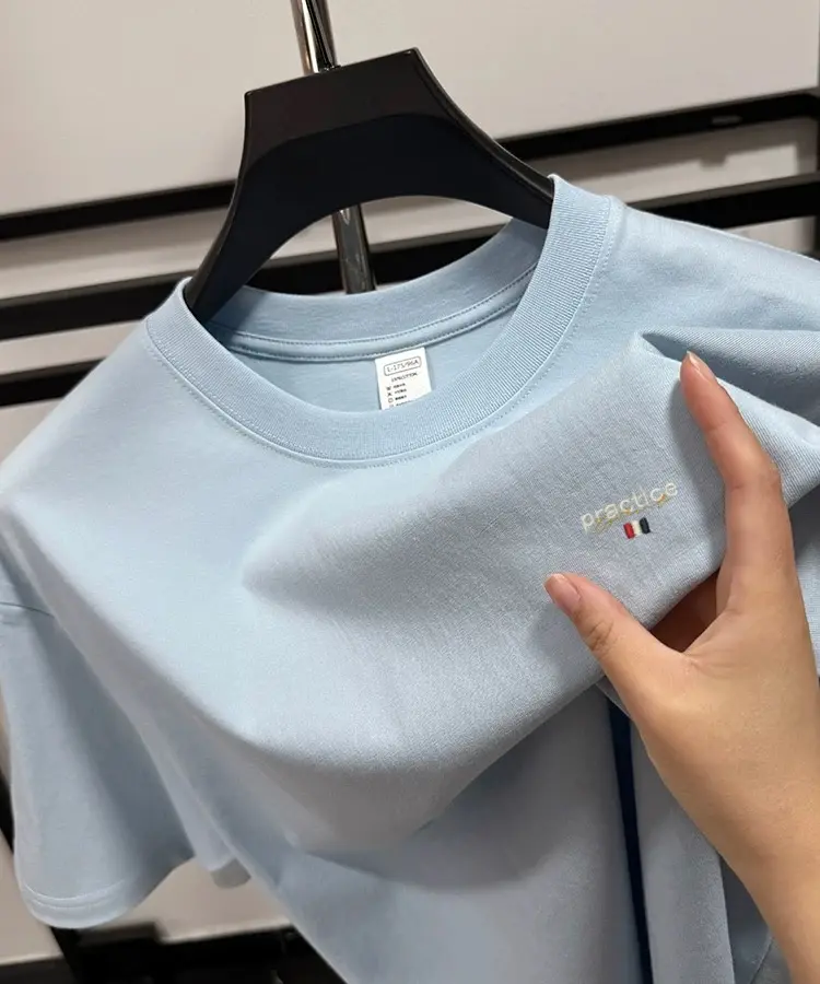 100cotton luxury short sleeve T-shirt breathable round neck top summer designer brand embroidery loose casual fashion men's wear
