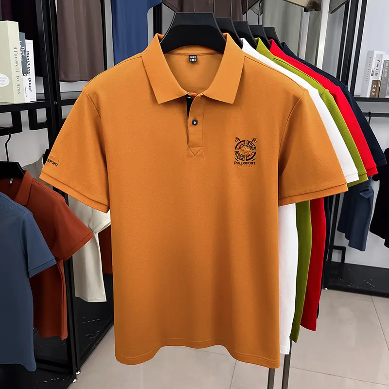 High end brand short sleeve men's polo shirt summer collar fashionable pony embroidery design breathable cotton casual T-shirt