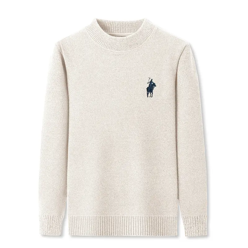 Luxury brand high-end sweater men's trend designer new Paul embroidery round neck top winter plush thick casual knitted pullover