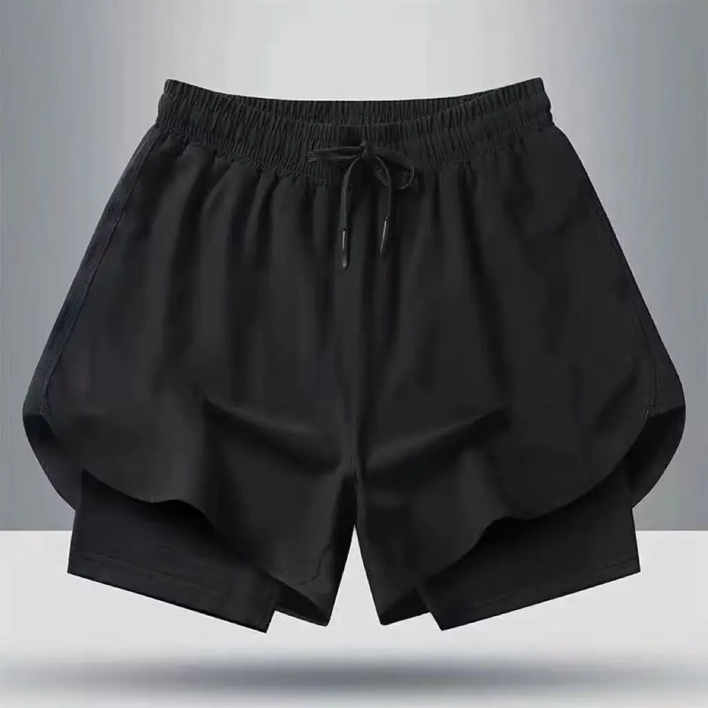 Quick drying shorts for summer men's running training, three part pants with anti glare belt lining, fitness pants