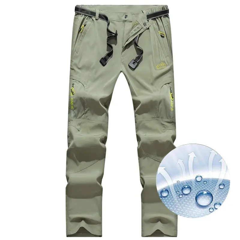 Outdoor Ice Silk Quick Drying Pants for Men's Summer Thin Elastic Breathable Sprint Pants Mountaineering Pants Loose Sports Casu