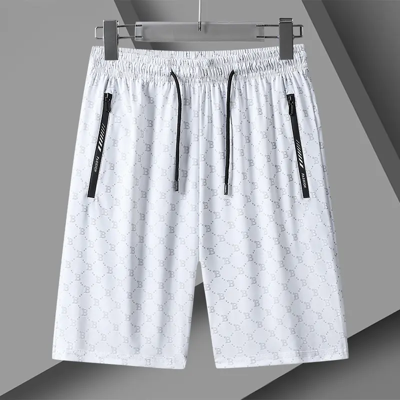 Summer New Fashion Trend Capris Versatile Large Size Ice Silk Shorts for Men