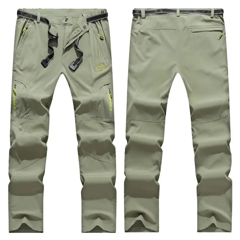 Outdoor Ice Silk Quick Drying Pants for Men's Summer Thin Elastic Breathable Sprint Pants Mountaineering Pants Loose Sports Casu