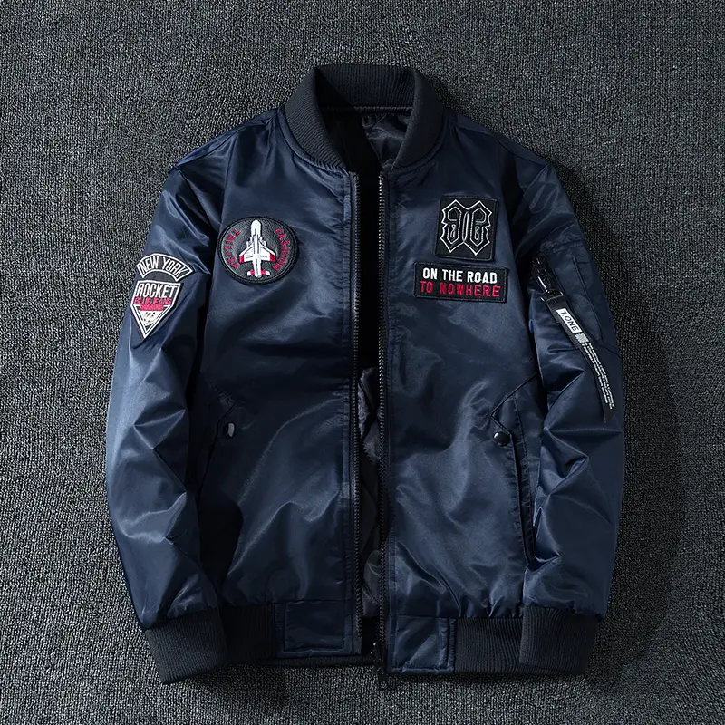 Coat Men's Air Force Pilot Jacket MA1 Autumn/Winter Baseball Suit Trendy Brand Double Sided Thickened Large