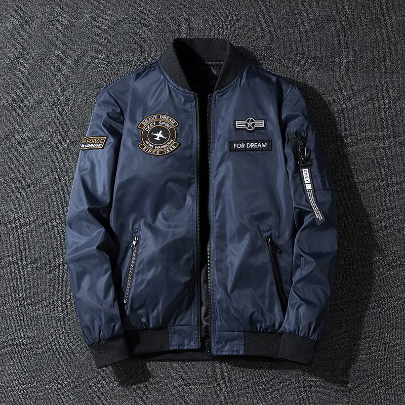 Coat Men's Air Force Pilot Jacket MA1 Autumn/Winter Baseball Suit Trendy Brand Double Sided Thickened Large