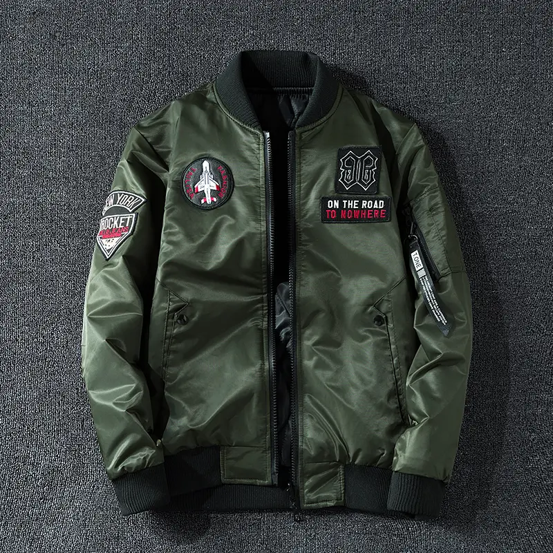 Coat Men's Air Force Pilot Jacket MA1 Autumn/Winter Baseball Suit Trendy Brand Double Sided Thickened Large