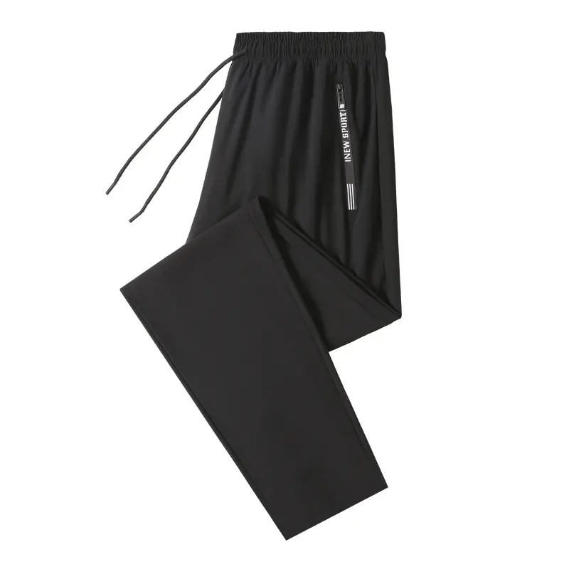 Ice Silk New Pants for Men's Summer Thin Style Sports Quick Dried Straight Leg Draping Wide Leg Pants Casual Long Pants for Men