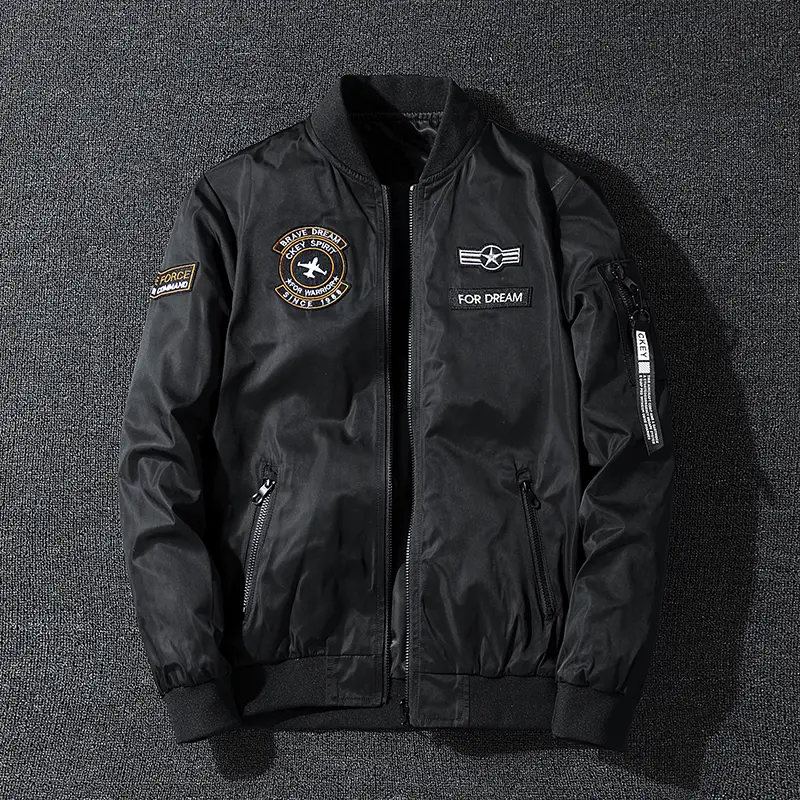 Coat Men's Air Force Pilot Jacket MA1 Autumn/Winter Baseball Suit Trendy Brand Double Sided Thickened Large