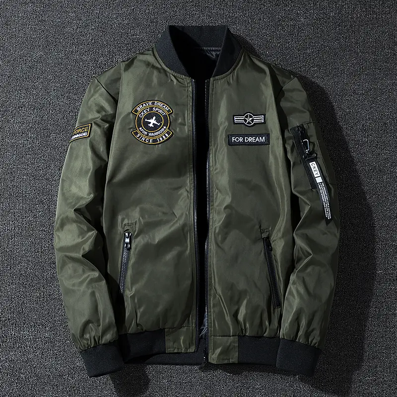 Coat Men's Air Force Pilot Jacket MA1 Autumn/Winter Baseball Suit Trendy Brand Double Sided Thickened Large
