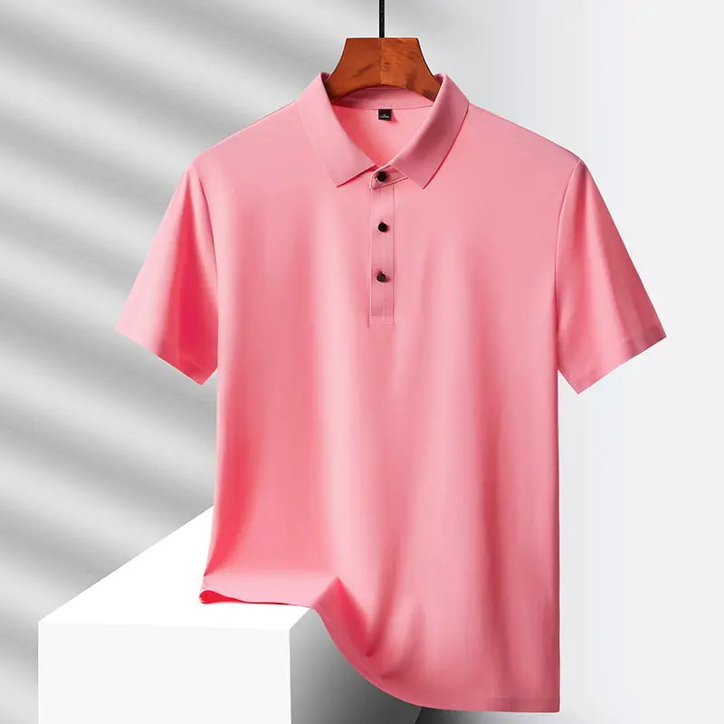 Selected popular nylon fabric, dad's summer clothing, middle-aged men's short sleeved T-shirt, summer ice silk quick drying, mid