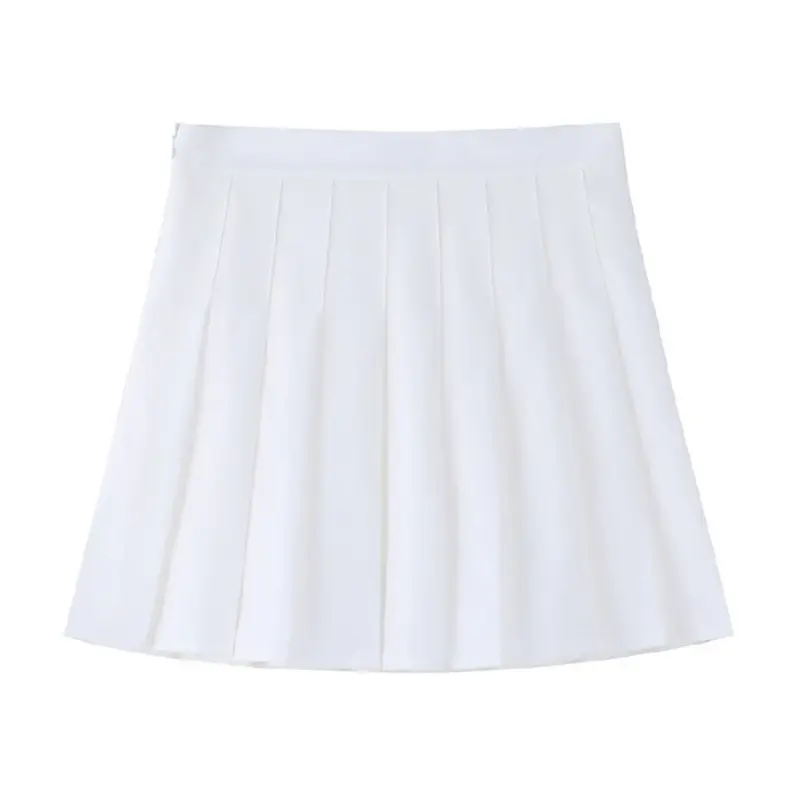 Pleated skirtwomen's half length skirt new high waist slimming belt with lining student outfit short skirt college style