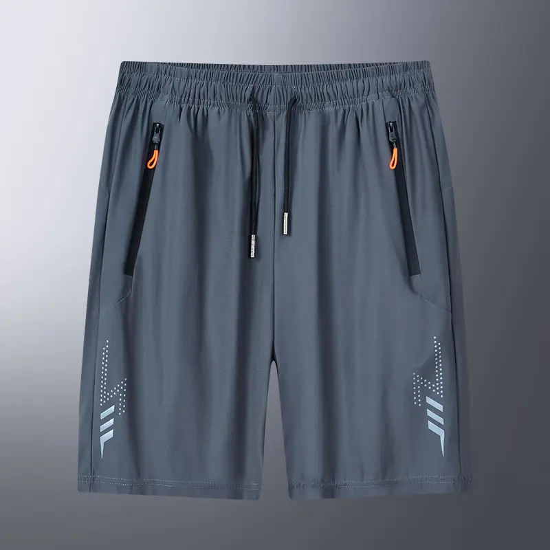 Summer cool ice silk men's large size shorts straight 7-point pants thin quick-dry sports baggy 7-point pants 5-point pants ba
