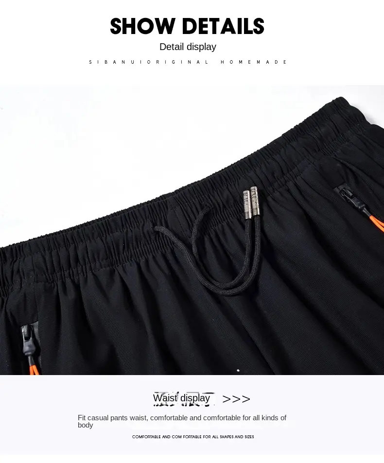 Summer cool ice silk men's large size shorts straight 7-point pants thin quick-dry sports baggy 7-point pants 5-point pants ba