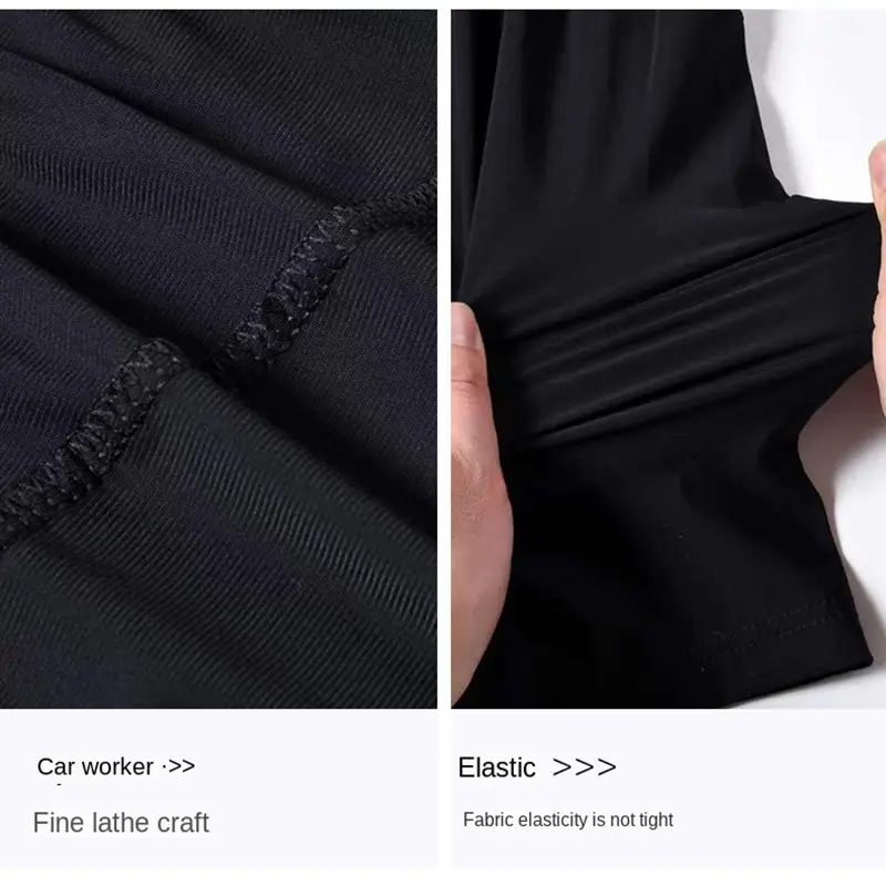Summer cool ice silk men's large size shorts straight 7-point pants thin quick-dry sports baggy 7-point pants 5-point pants ba