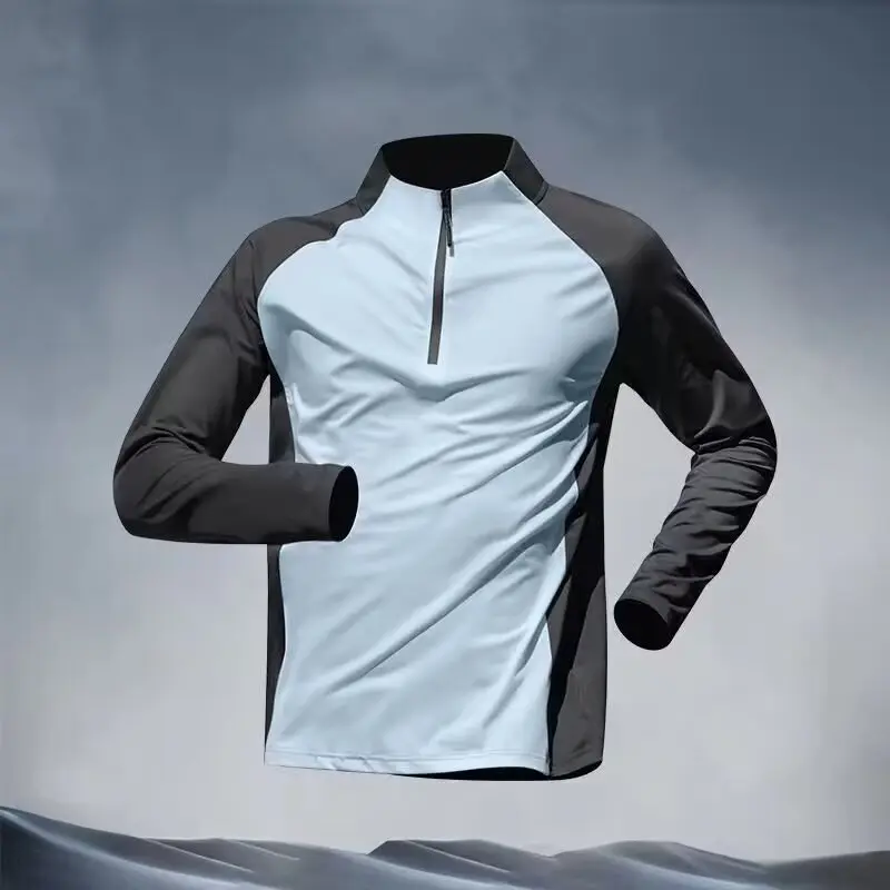 Sports Men's Thin Breathable Autumn/Winter Running Training Long Sleeve Top Outdoor Mountaineering Speed Drying T-shirt Loose Sp