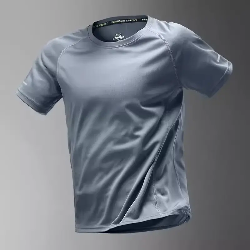 Quick drying T-shirt men's summer mesh sports short sleeved half sleeved fitness clothes running clothes new top