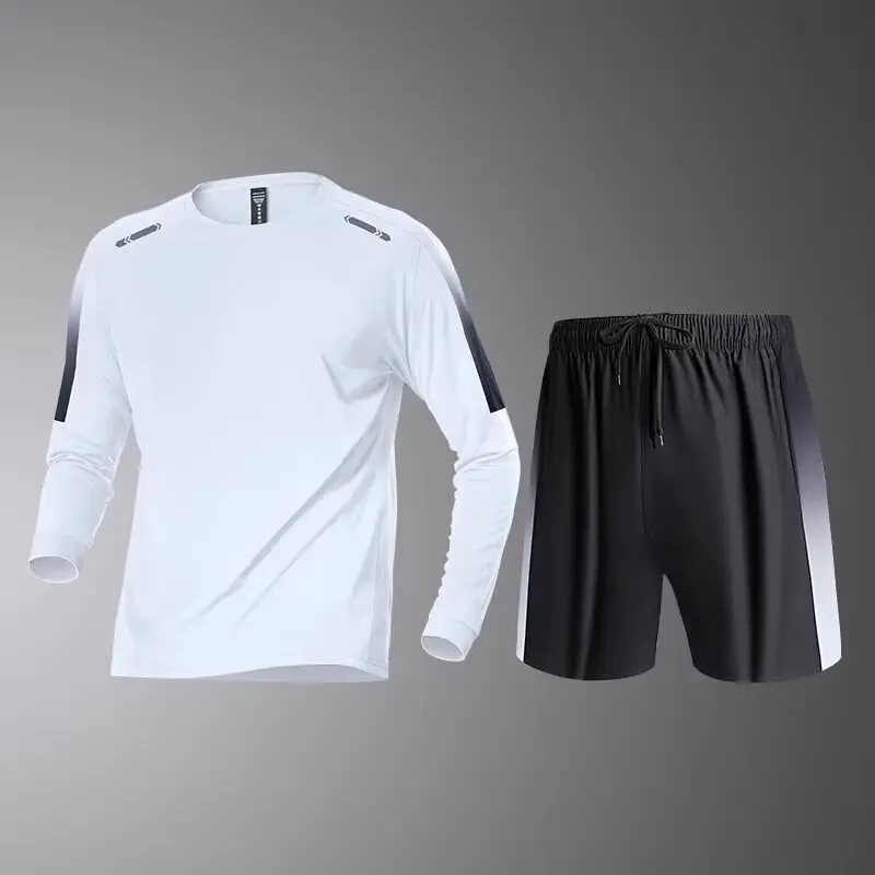 Long sleeved quick drying sports t-shirt men's loose and breathable running fitness morning run basketball shooting training sui